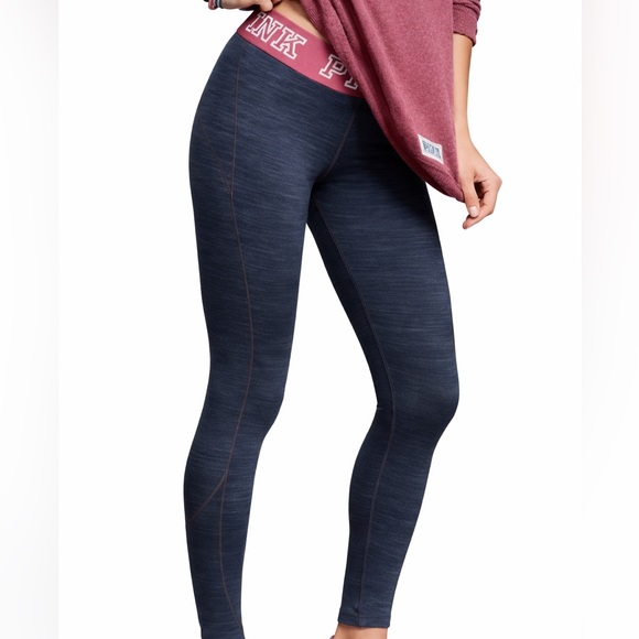PINK Victoria's Secret Navy Heathered Seamless high-rise leggings - Picture 2 of 6